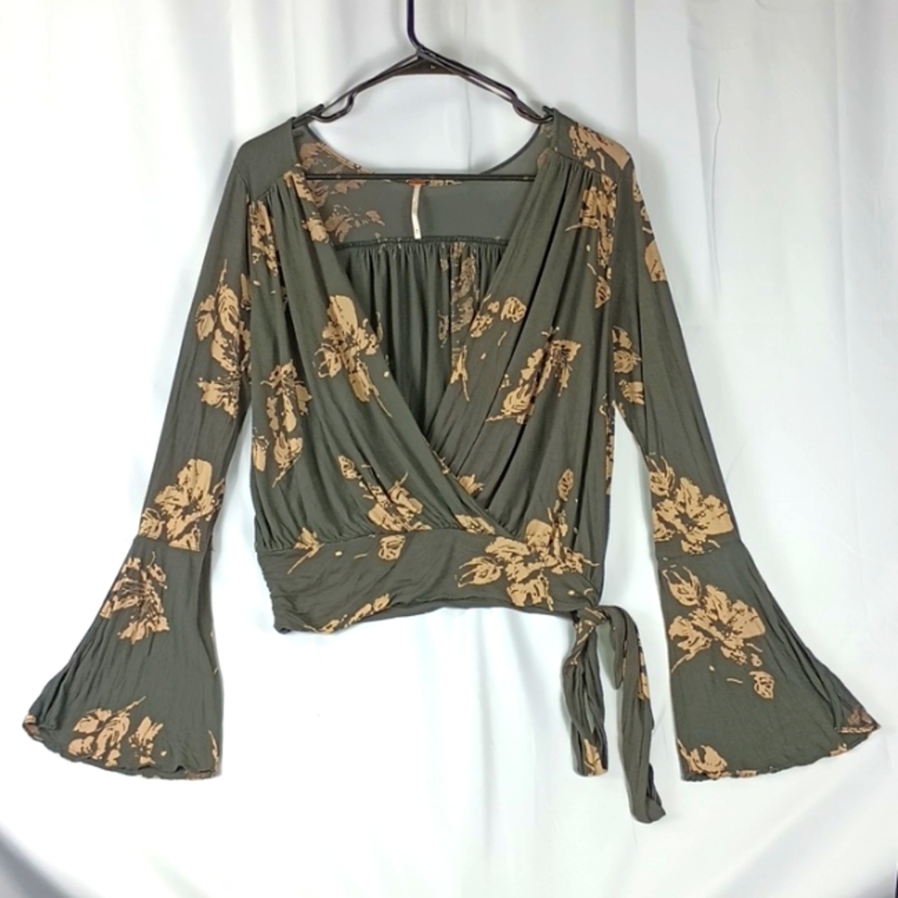 Free People Floral Wrap Waist Tie Top